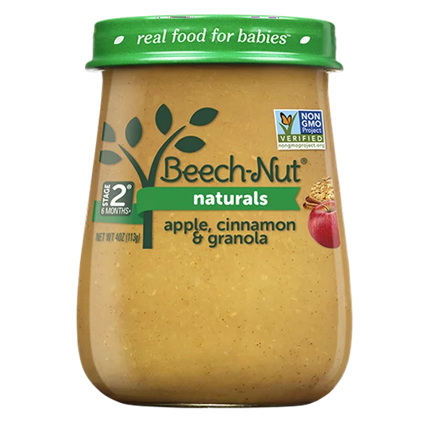 Beech-Nut Naturals Stage 2 Apple Cinnamon & Granola Baby Food 4 oz Jar