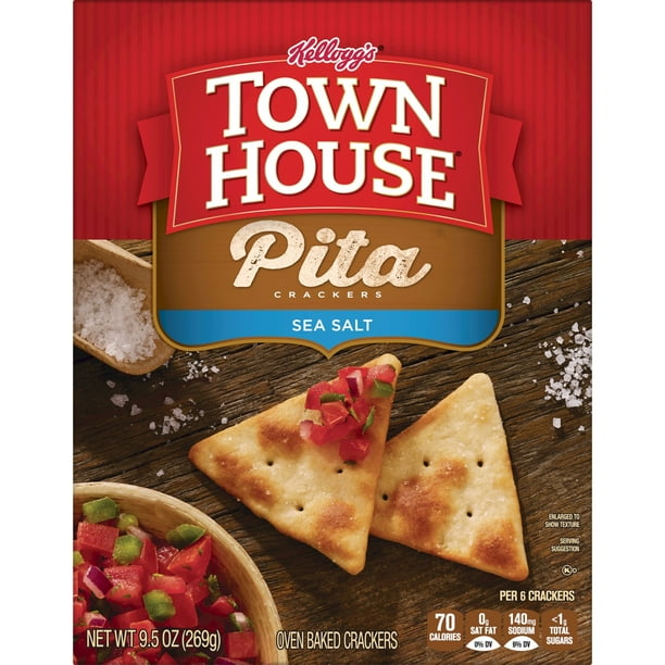 Town House Pita Sea Salt Horno Galletas horneadas 9.5 oz