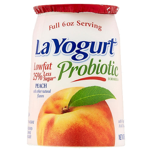 La Yogurt Probiotic Peach Blended Lowfat Yogurt 6 oz