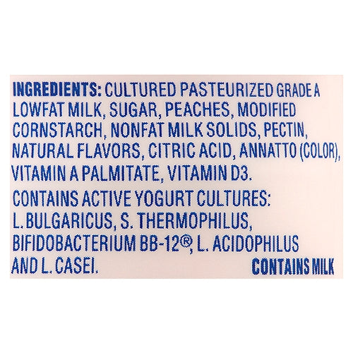 La Yogurt Probiotic Peach Blended Lowfat Yogurt 6 oz