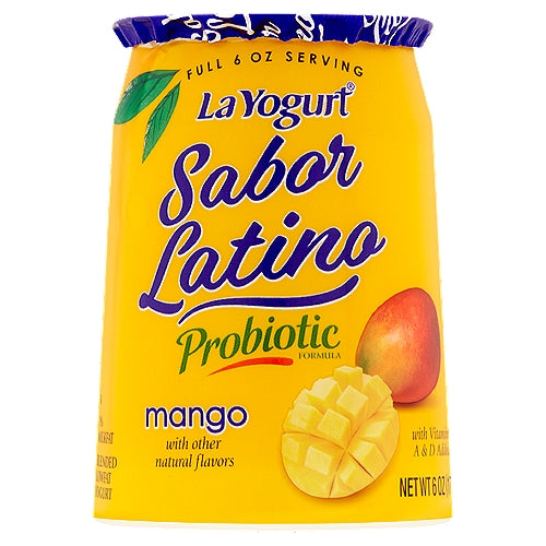La Yogurt Sabor Latino Probiótico Mango Blended Yogurt Bajo en Grasa 6 oz