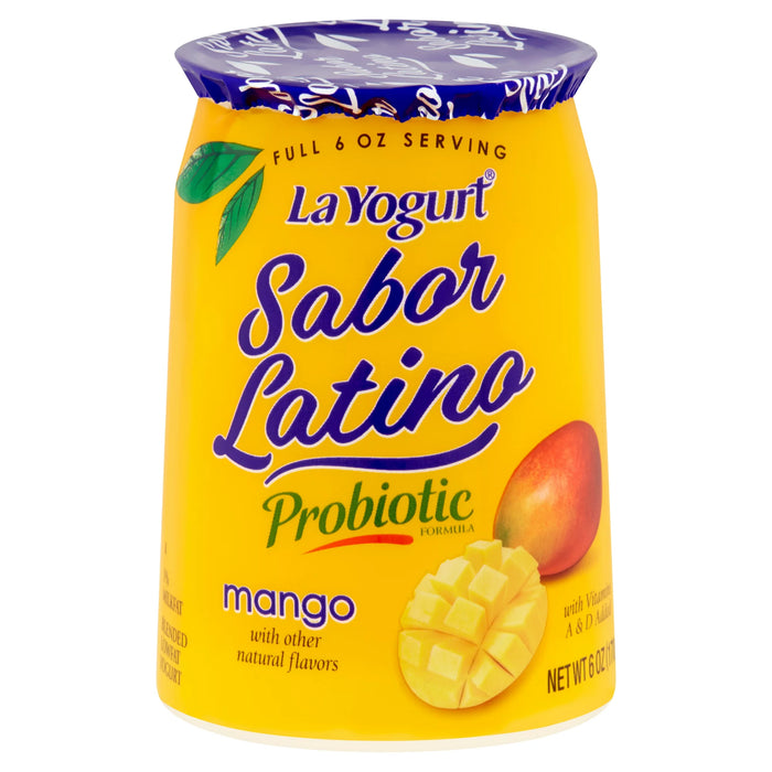 La Yogurt Sabor Latino Probiótico Mango Blended Yogurt Bajo en Grasa 6 oz