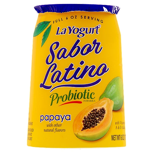 La Yogurt Sabor Latino Probiotic Papaya Blended Lowfat Yogurt 6 oz