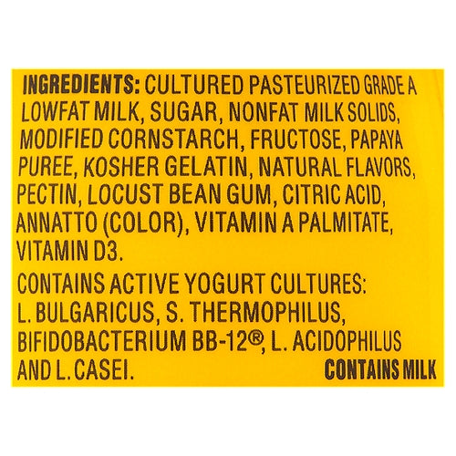 La Yogurt Sabor Latino Probiótico Papaya Blended Yogurt Bajo en Grasa 6 oz