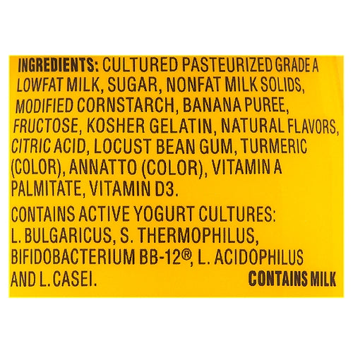 La Yogurt Sabor Latino Probiotic Banana Blended Lowfat Yogurt 6 oz
