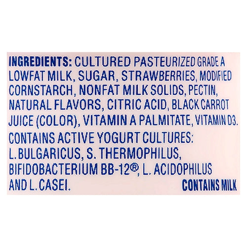 La Yogurt Probiotic Strawberry Blended Lowfat Yogurt 6 oz