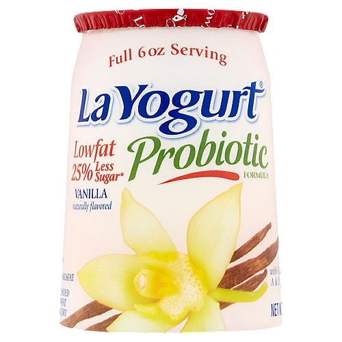 La Yogurt Probiótico Vainilla Blended Yogurt Bajo en Grasa 6 oz