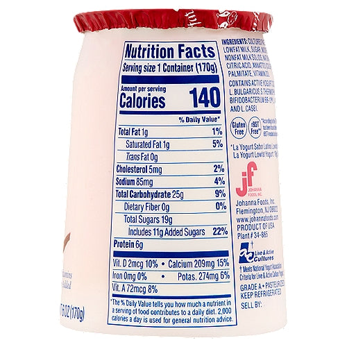 La Yogurt Probiótico Vainilla Blended Yogurt Bajo en Grasa 6 oz