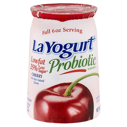 La Yogurt Probiótico Cherry Blended Yogurt Bajo en Grasa 6 oz