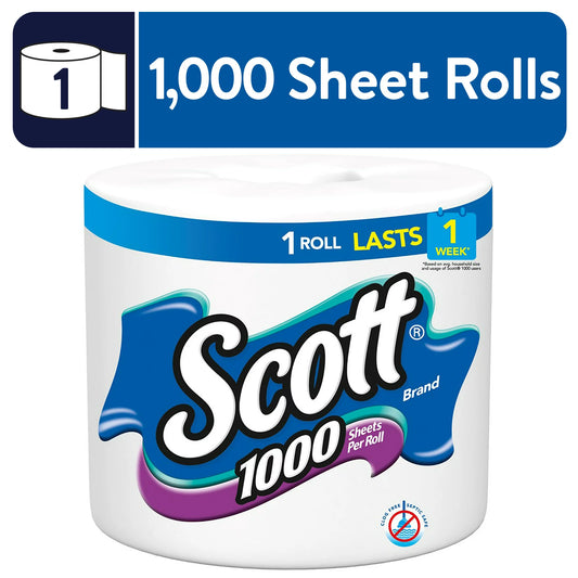 Scott 1 000 Hojas por Rollo Papel Higiénico 1 Rollo