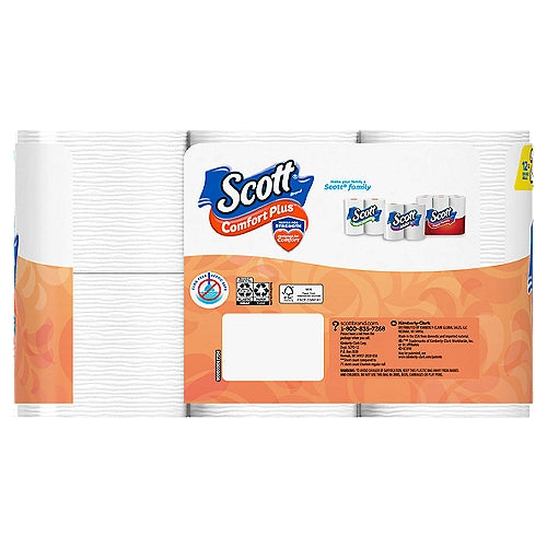 Papel higiénico Scott ComfortPlus Rollos dobles Papel higiénico de 1 capa