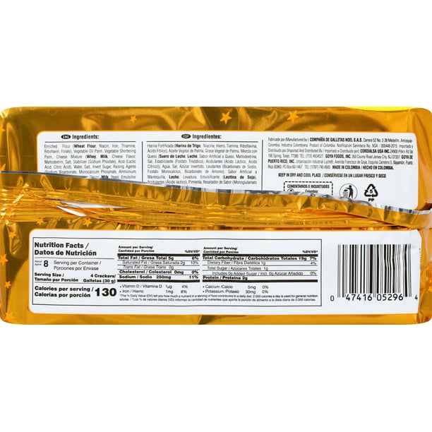 NOEL Saltin Cheese Cracker con sabor a mantequilla artificial 2 Pk 7.94 Oz