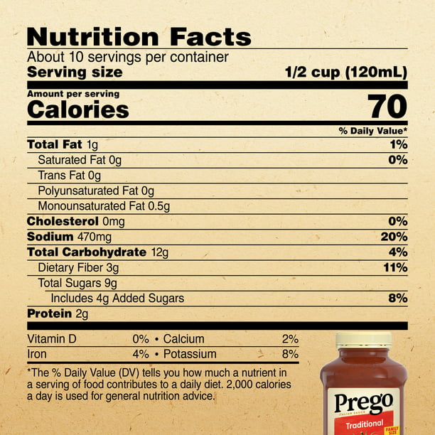 Prego Traditional Spaghetti Sauce 45 Oz Jar