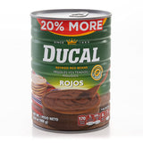Frijoles rojos refritos vegetarianos instantáneos Ducal, 20% más, 34.8 oz