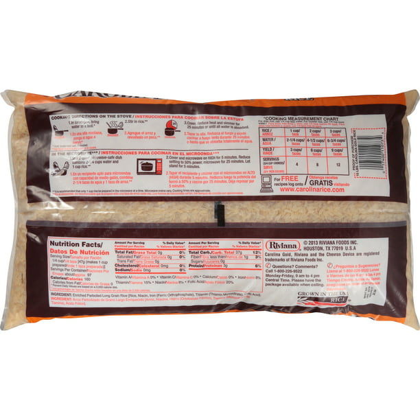 Arroz Sancochado de Grano Extra Largo Enriquecido con Oro Carolina 10 lb