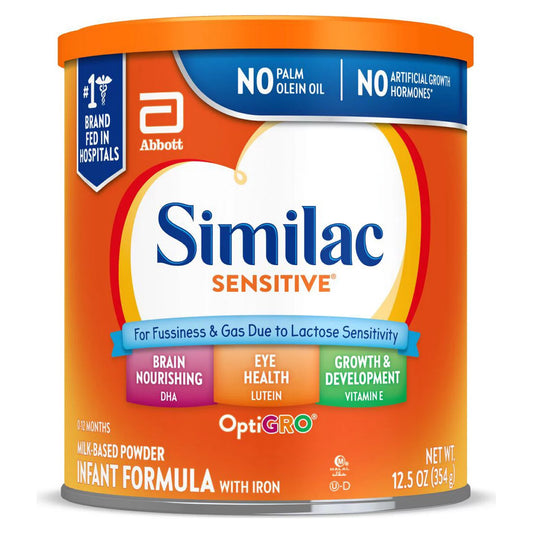 Similac Sensitive Powder Fórmula para bebés, lata de 12.5 oz