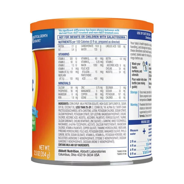 Similac Sensitive Powder Fórmula para bebés, lata de 12.5 oz