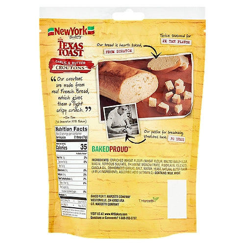 New York Bakery The Original Texas Toast Garlic & Butter Flavored Croutons 5 oz