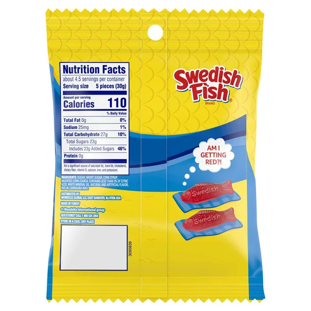 Swedish Fish Fat Free Soft & Chewy Candy 1 bag (5oz)