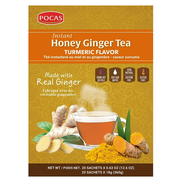 Pocas Honey Ginger Tea with Turmeric 20 Packs