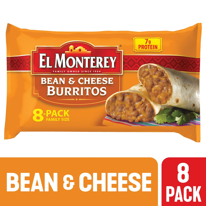 El Monterey Bean &amp; Cheese Burritos 32 oz 8 Count (Congelado)