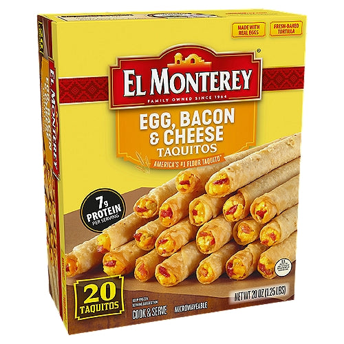 El Monterey Egg Bacon & Cheese Taquitos 20 count 20 oz