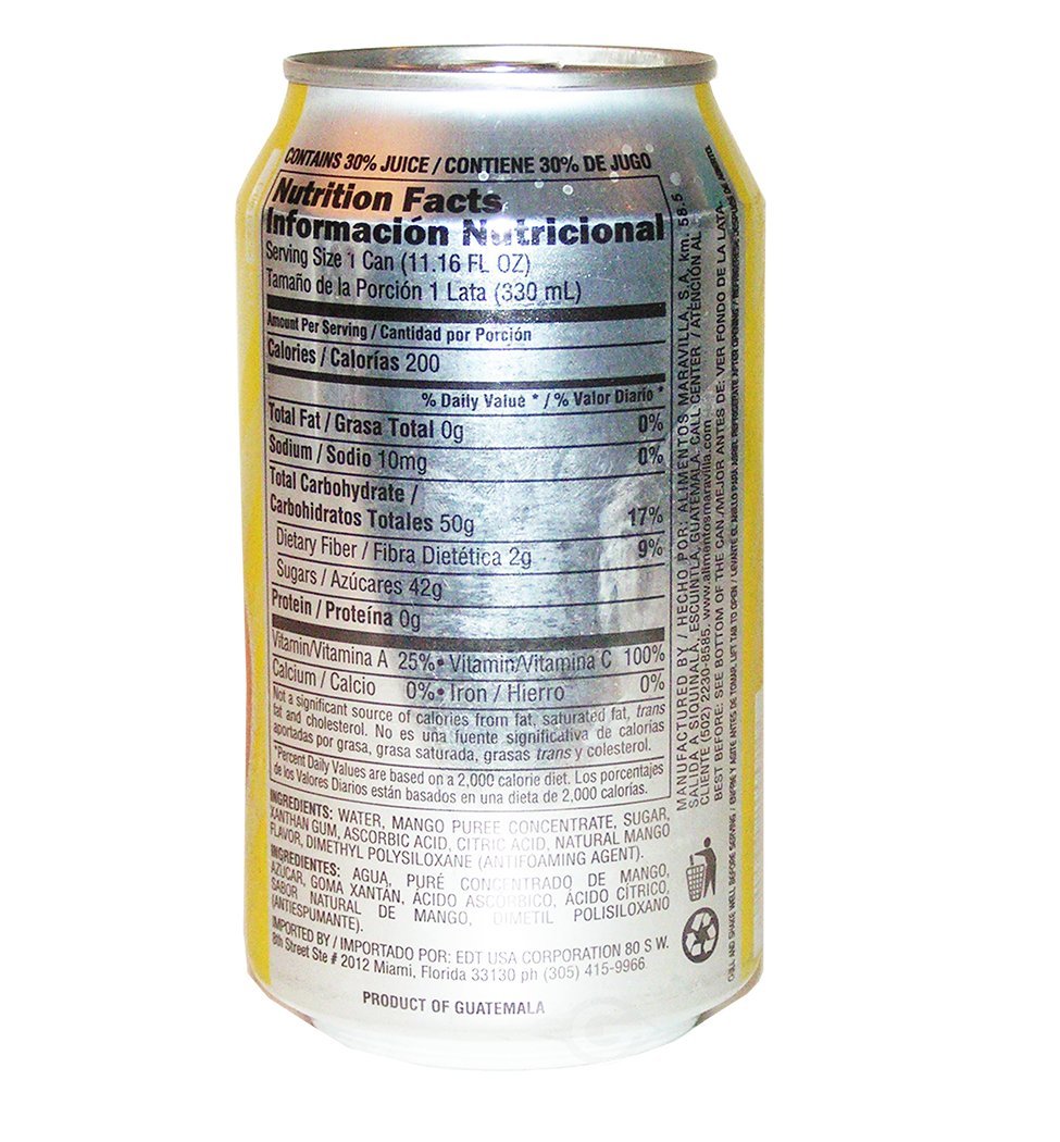 Del frutal nectar de mango 11.16oz
