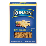 Ronzoni Ziti Rigati 16 oz Ridged Tubed Pasta Non-GMO