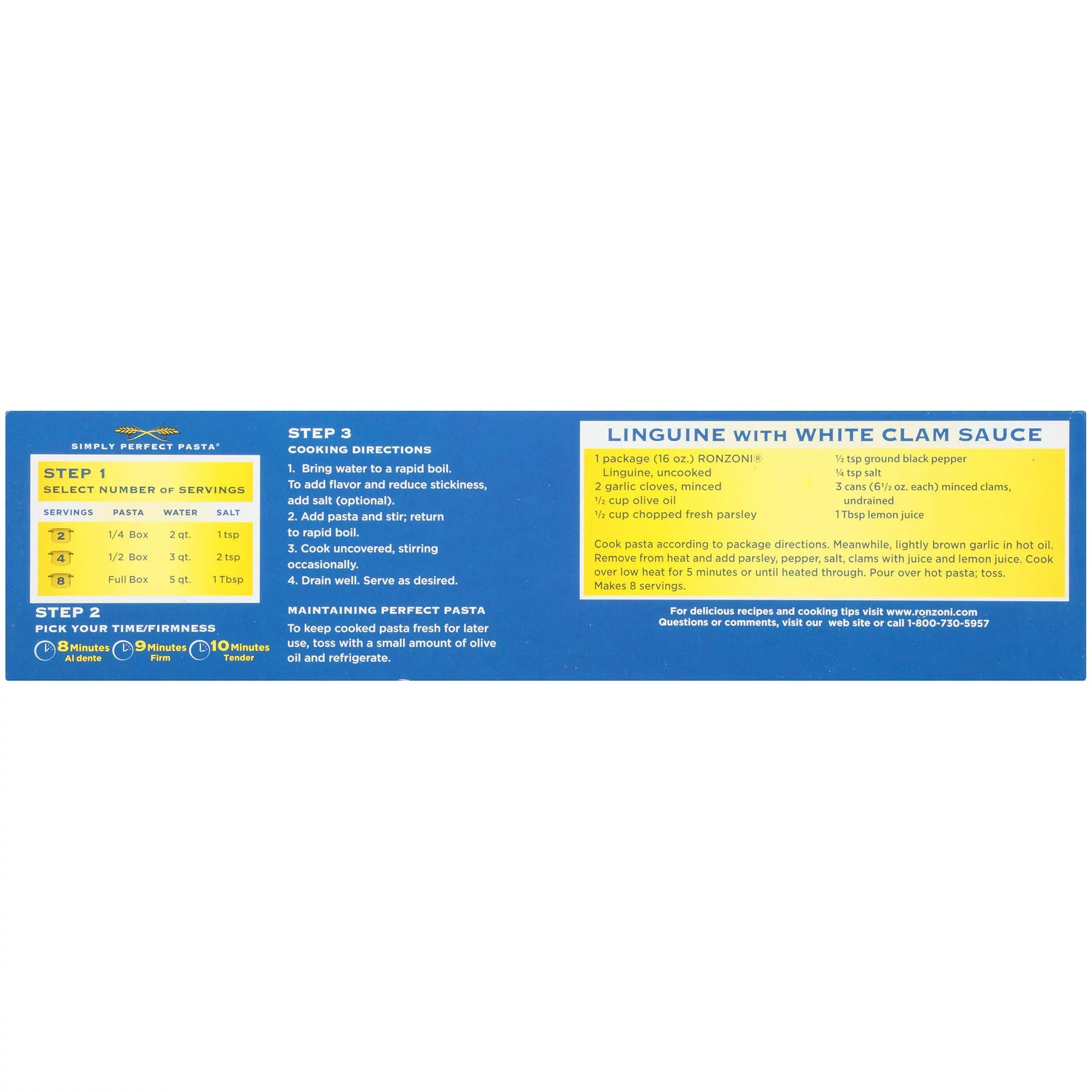 Ronzoni Linguine 16 oz Non-GMO Long Pasta for a Variety of Dishes
