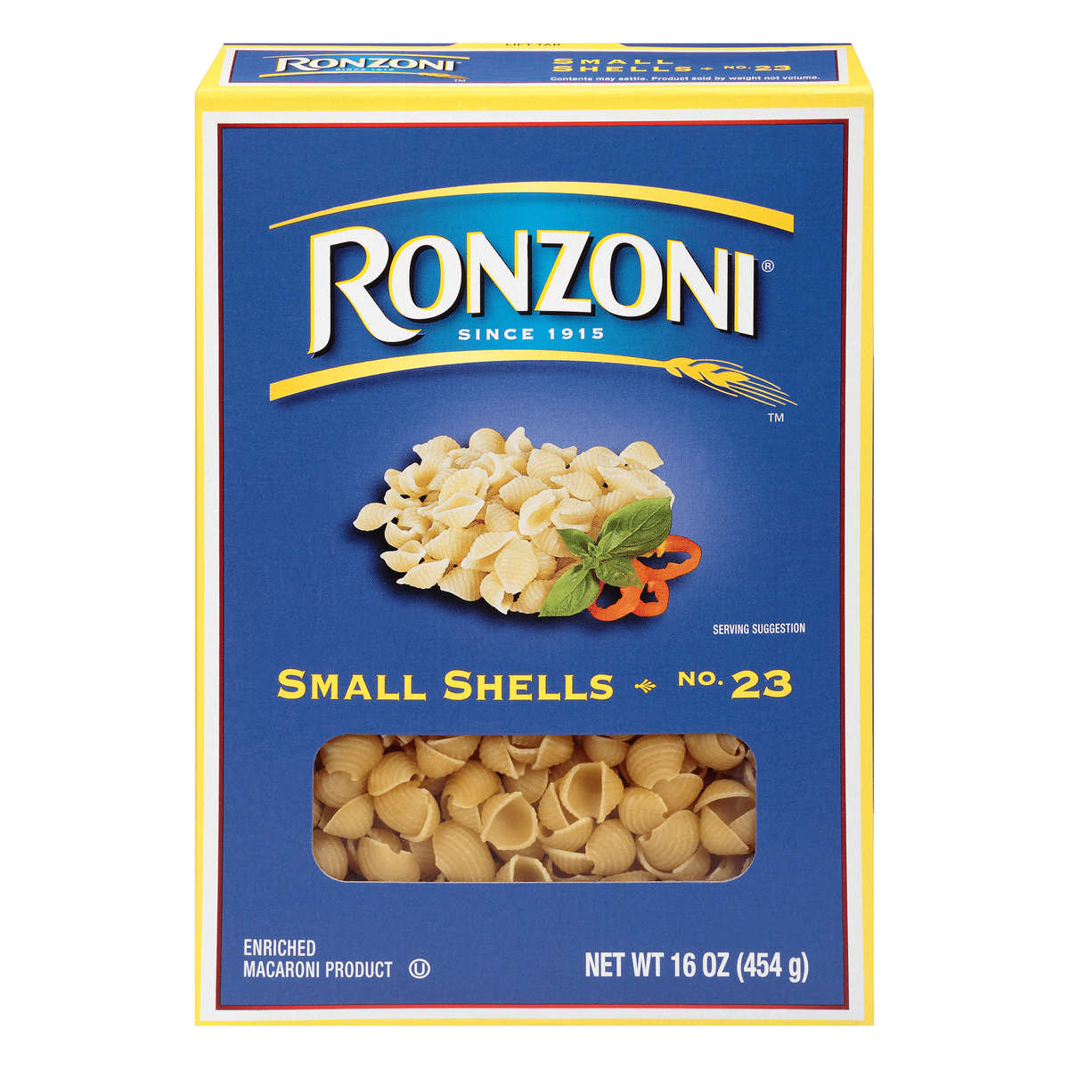 Ronzoni Small Shells 16 oz Conchiglie Pasta Non-GMO — El Tesoro Supermarket