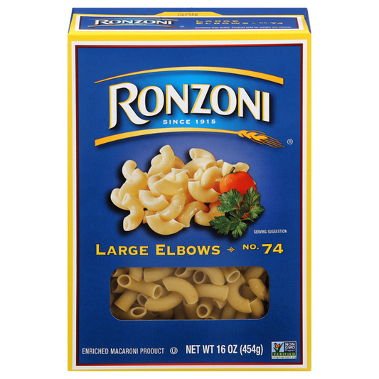Ronzoni Codos grandes 16 oz Pasta de macarrones sin OGM