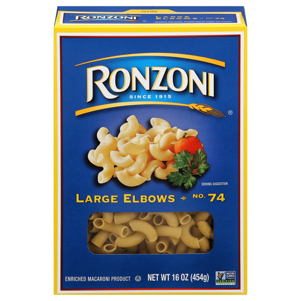 Ronzoni Codos grandes 16 oz Pasta de macarrones sin OGM