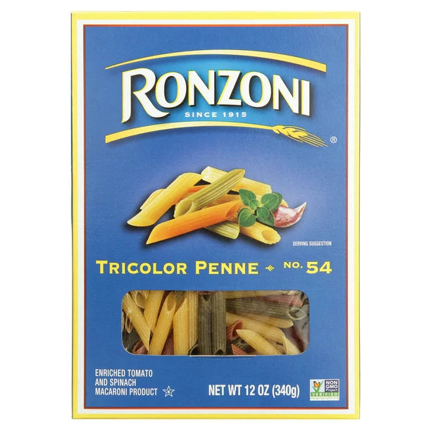 Ronzoni Tricolor Penne No. 54 Pasta 12 oz