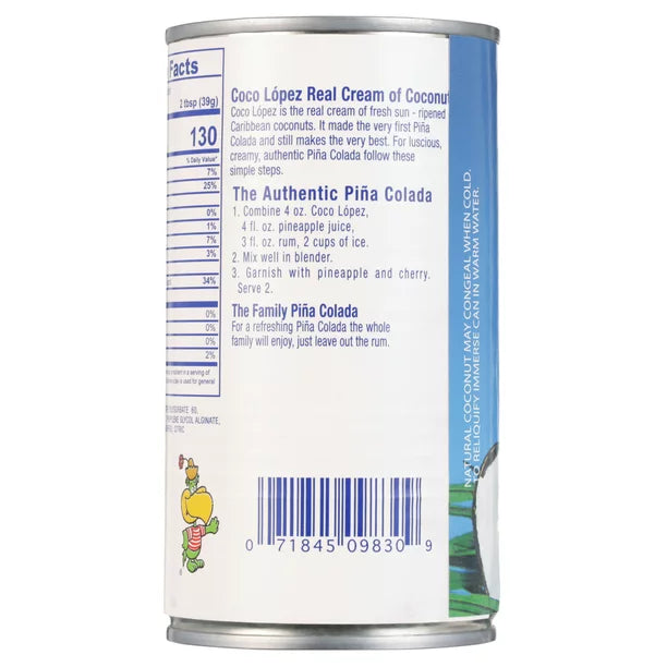 Coco Lopez Real Cream of Coconut 15 Fl Oz