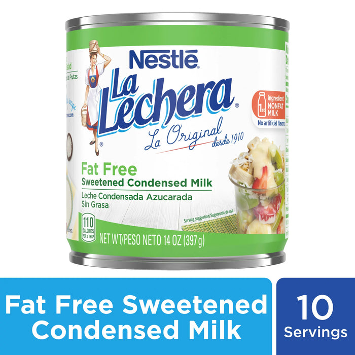 Nestle La Lechera Fat Free Sweetened Condensed Non Fat Milk 14 oz