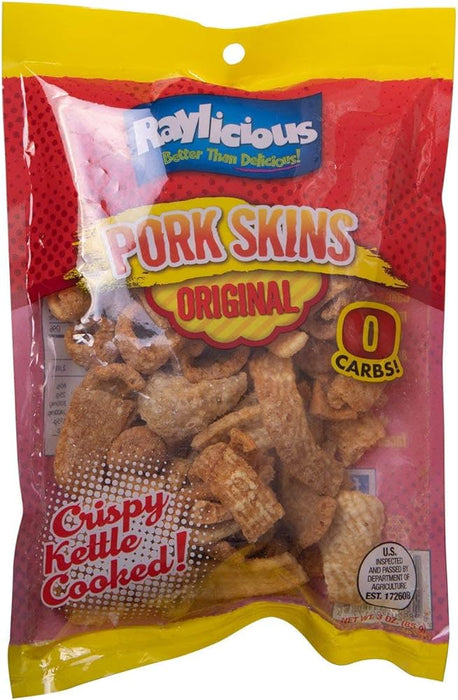 Raylicious Pork Skins Original 3 oz