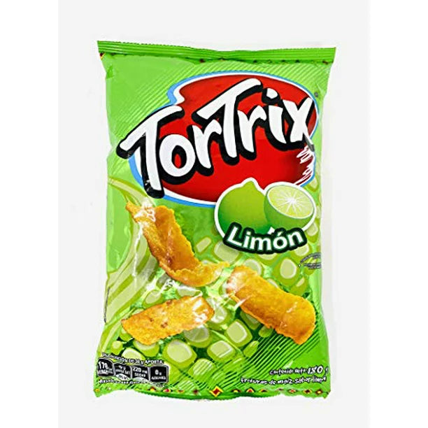 Tortrix Lime Corn Tortilla Chips Zesty and Salty Lemon Snack Food  180Gr