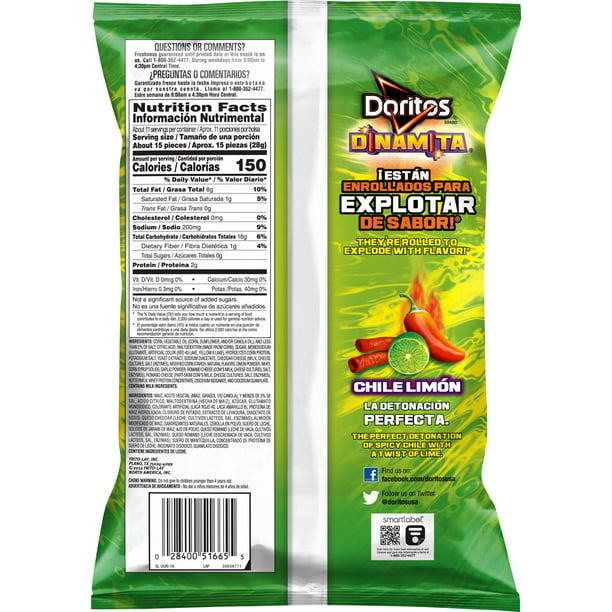 Doritos Dinamita Rolled Chile Limón Flavored Tortilla Chips 10¾ oz