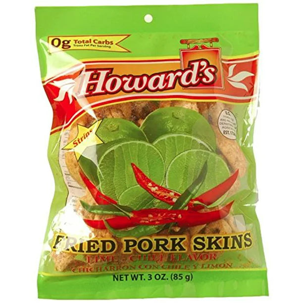 Howards Lime Chili Fried Pork Skins Strips 3oz