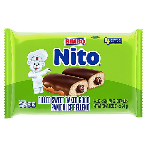 Bimbo Nito Filled Sweet Baked Good Single Packs 2.19 oz 4 count