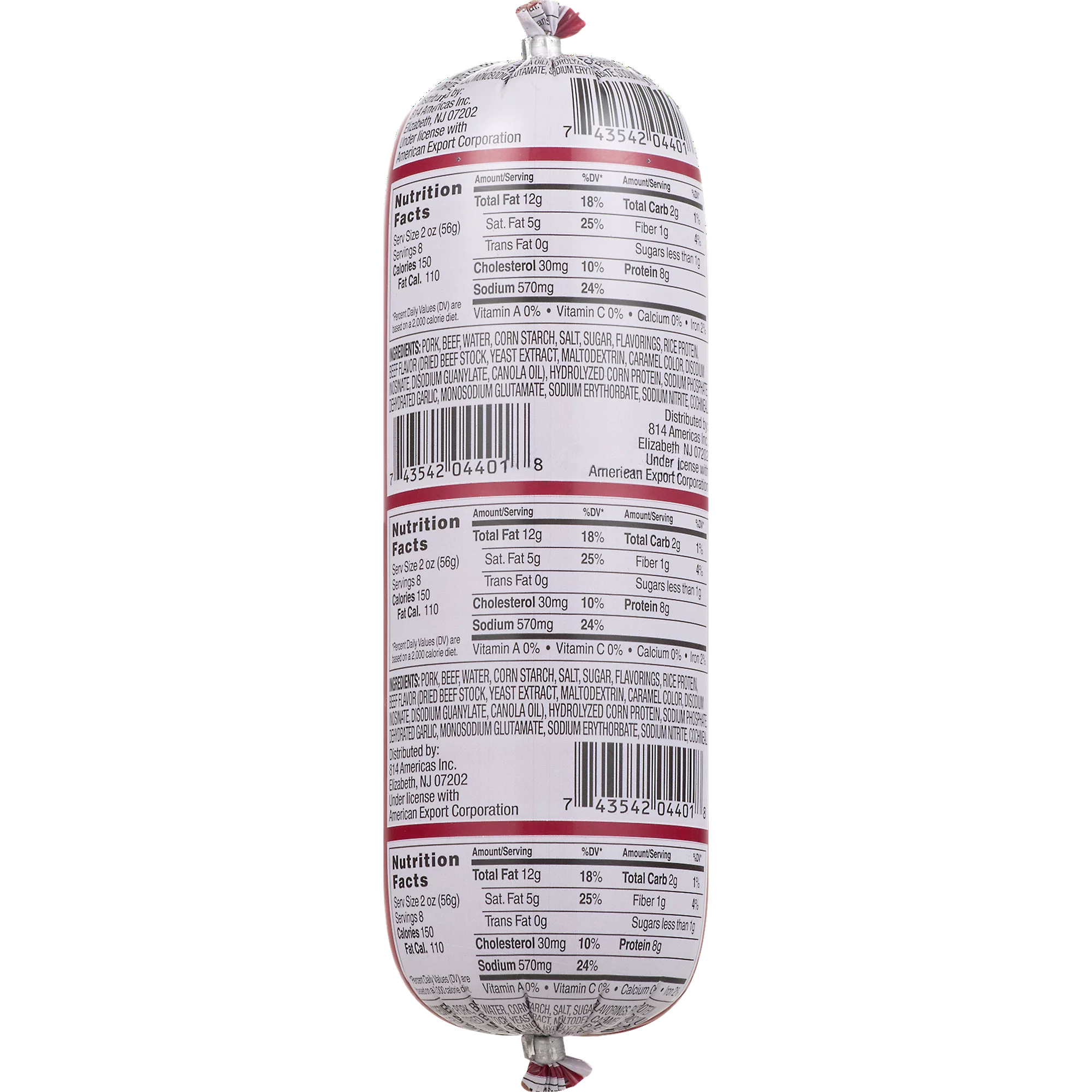 S Abuin Packing 814 Americas Higueral Salami 16 oz