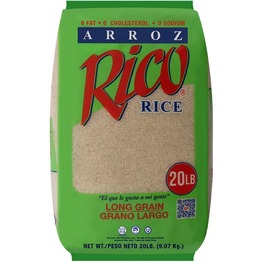 Rico Arroz Grano Largo 20 lbs