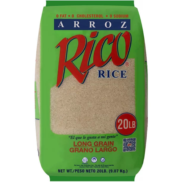 Rico Arroz Grano Largo 20 lbs