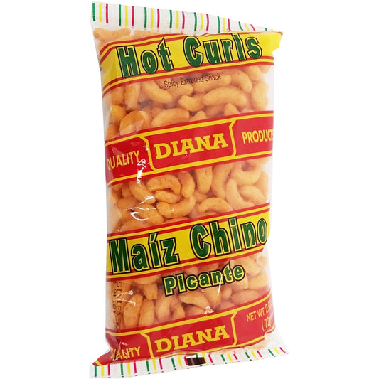Prodiana Hot Curl Snack 2.53 oz - Maiz Chino Picante (Paquete de 1)
