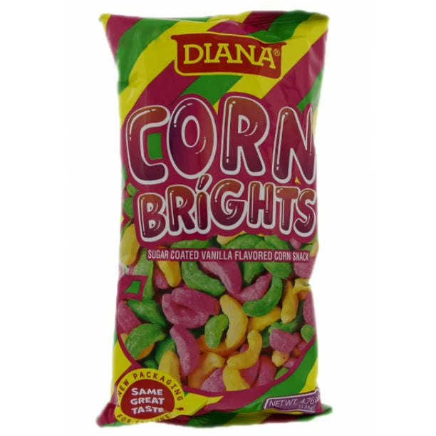 Prodiana Corn Brights 4.76 oz - Elotitos Cubiertos de Vainilla de Colores (Paquete de 1)