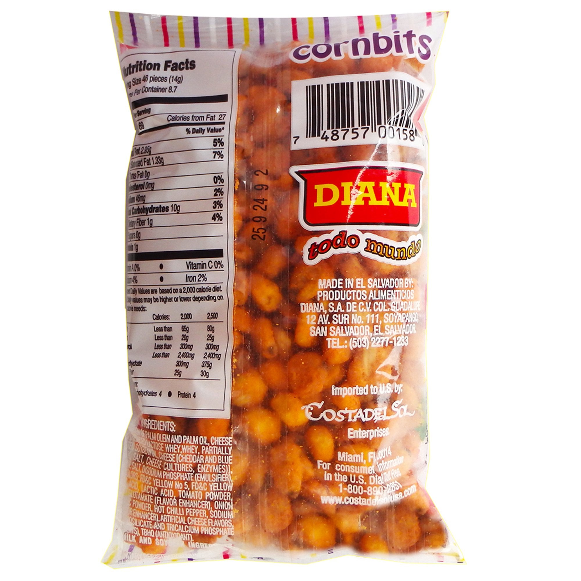 Prodiana Cornbits Hot Snack 4.30 oz - Elotitos Picante