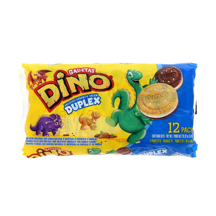 Dino Cookies Sandwich Crema Dúplex 12 Pack 20.31 Oz