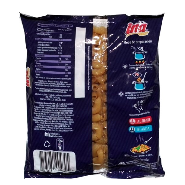 Fideos de codo pequeños Ina 7.05 oz - Codito (paquete de 1)