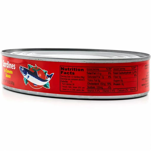 Iberia Canned Sardines in Tomato Sauce 15 Oz