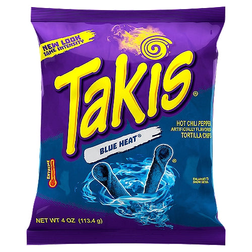Takis Blue Heat Hot Chili Pepper Tortilla Chips 4 oz